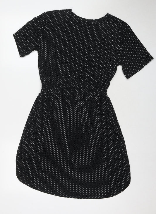 Warehouse Womens Black Polyester A-Line Size 10 Round Neck Pullover