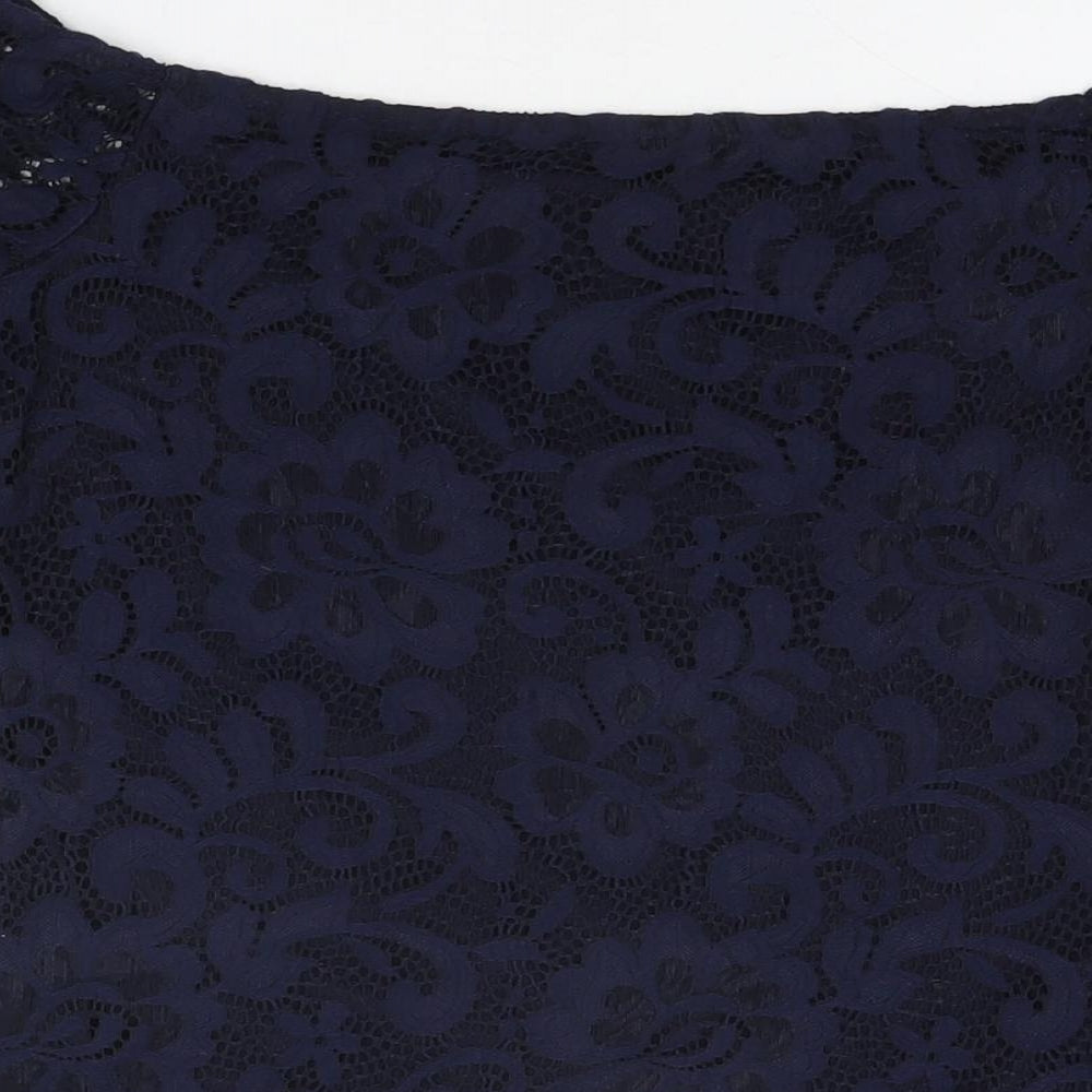 Womens UK Size 10 Dorothy Perkins Blue Basic T-Shirt