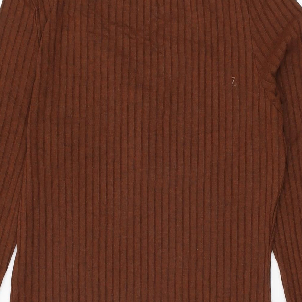 Miss Selfridge Womens Brown Polyester Shift Size 14 V-Neck Pullover