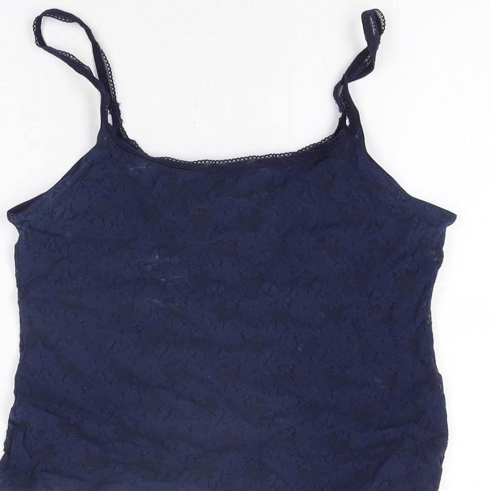 Womens UK Size 12 Marks and Spencer Blue Cropped T-Shirt