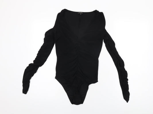 Womens UK Size 10 River Island One-Piece Black Bodysuit