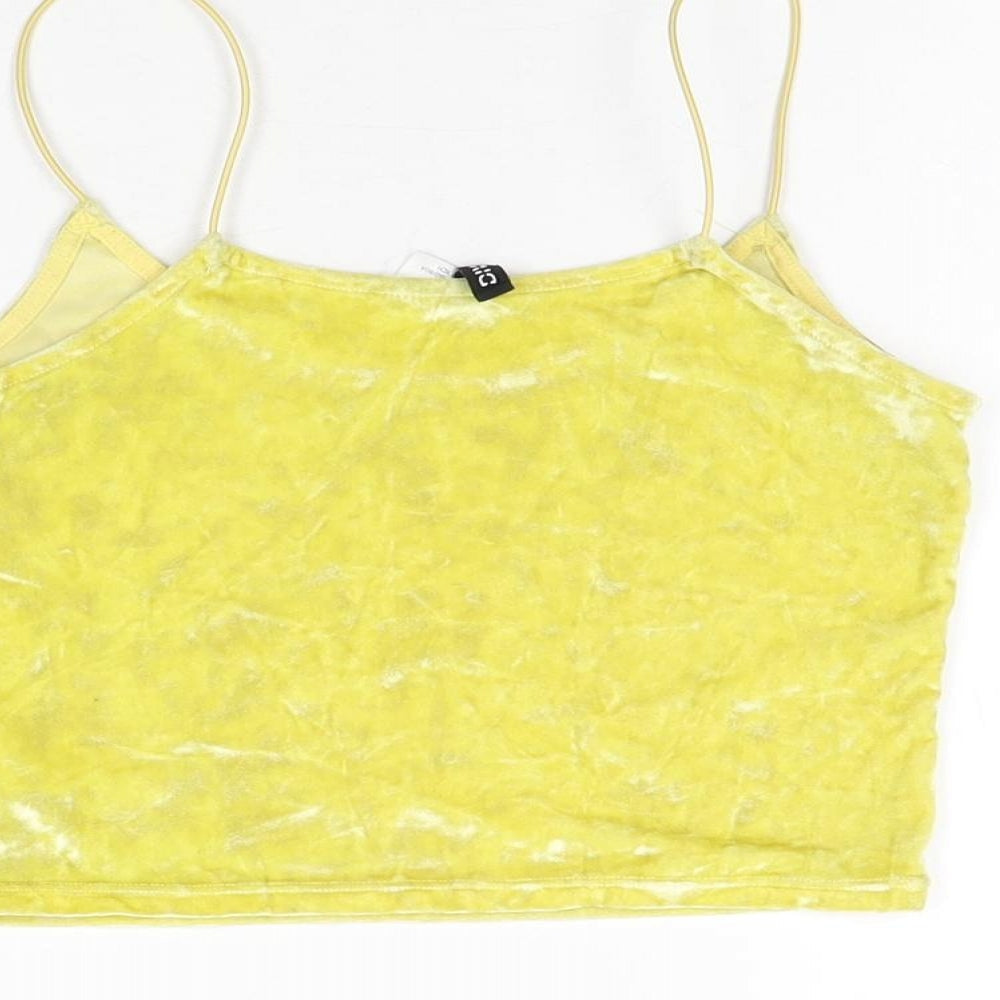 Womens UK Size XS H&M Yellow Cropped T-Shirt
