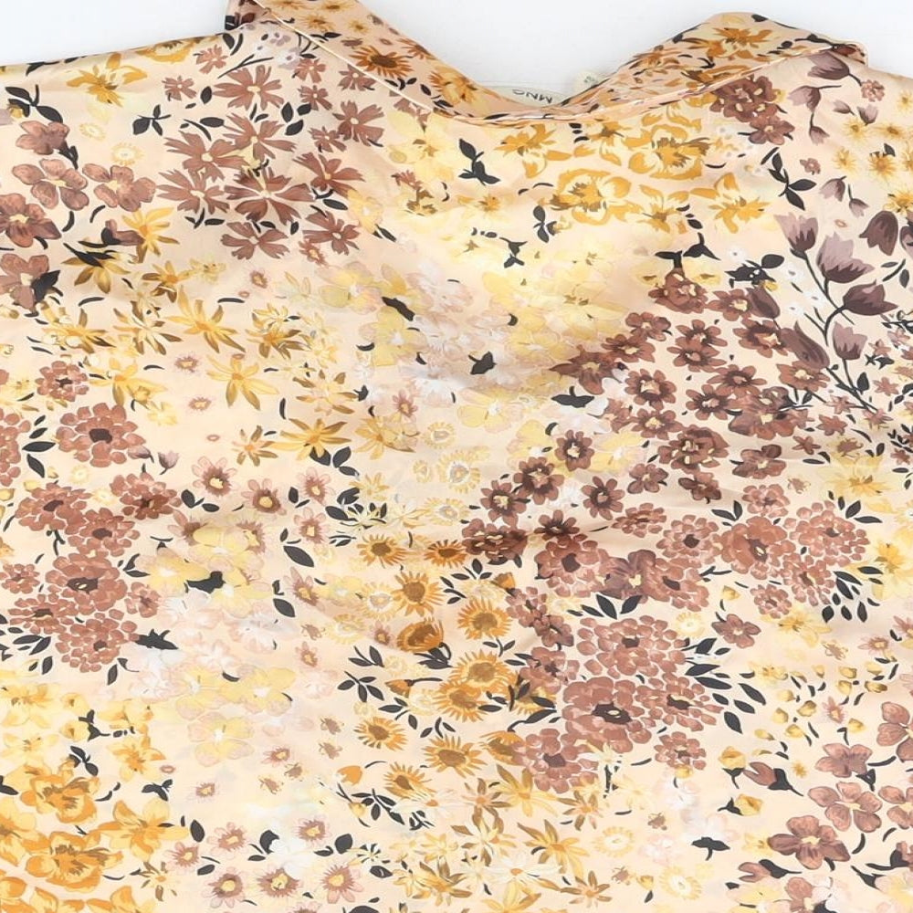 Womens UK Size M Mango Beige Basic Button-Up