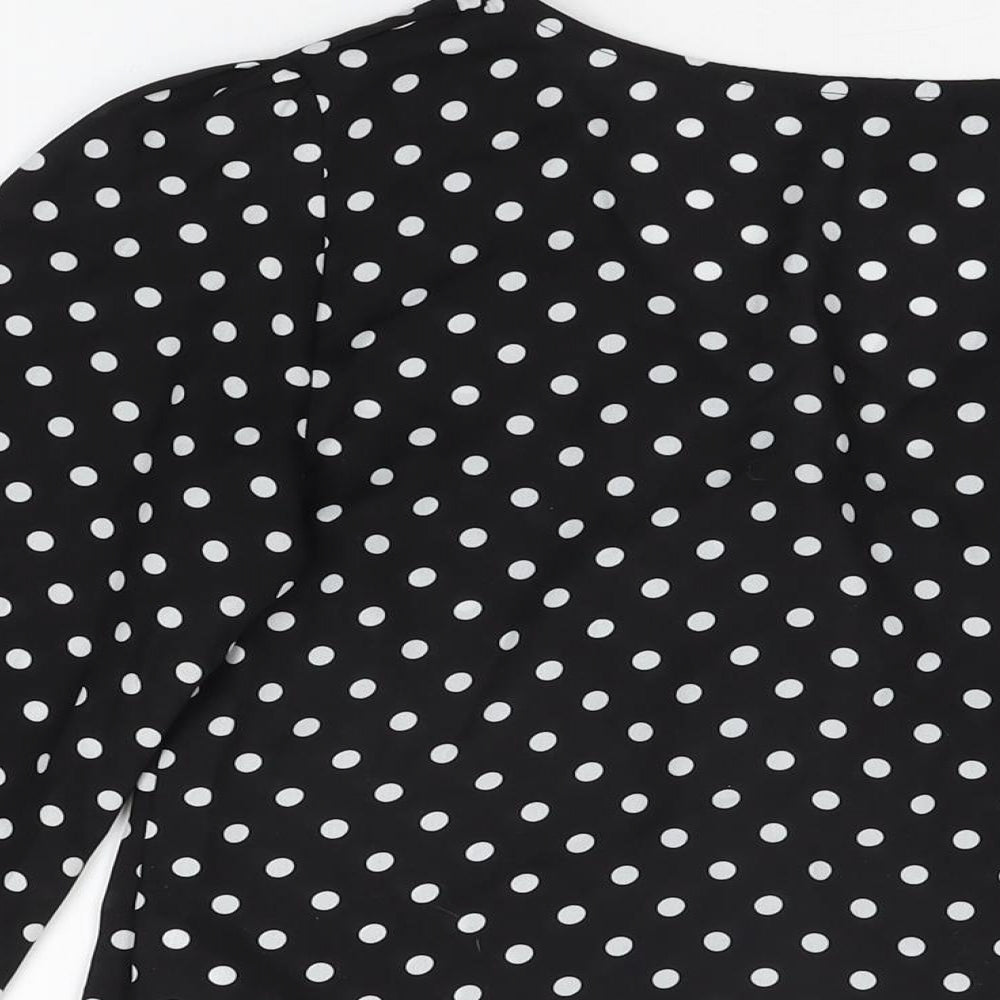 Womens UK Size 8 New Look Black Basic Button-Up