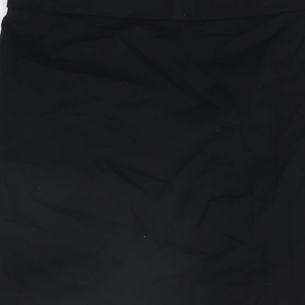 Marks and Spencer Girls Black Viscose Mini Skirt Size 16 Years Regular Pull On
