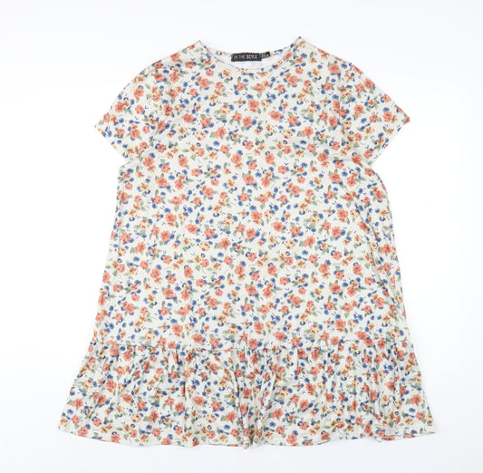 Additional front view of In the Style women’s multicoloured floral polyester a-line, size UK 12, round neck pullover