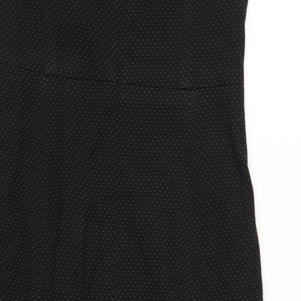 NEXT Womens Black Polka Dot Polyester Pencil Dress Size 8 Round Neck Zip