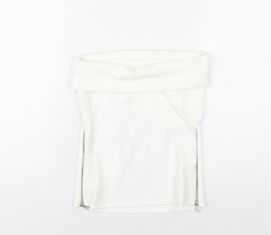 Womens UK Size S Zara White Basic T-Shirt