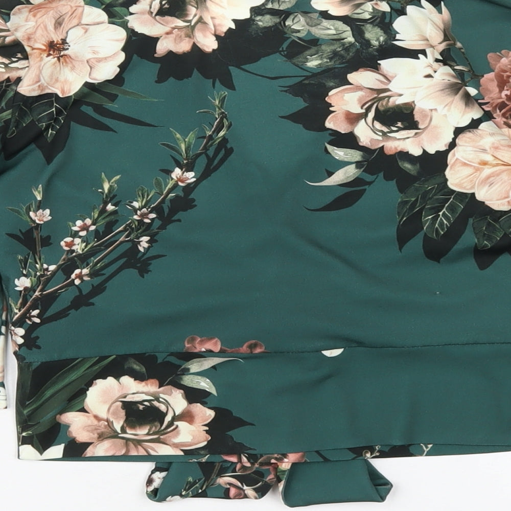 Womens UK Size 8 New Look Green Cropped T-Shirt