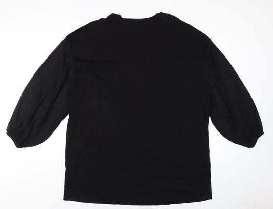 ASOS Womens Black Cotton T-Shirt Dress Size 12 Round Neck Pullover