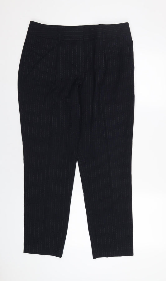 Womens UK Size 14 Autograph Slim Fit Dress Pants Blue Trousers