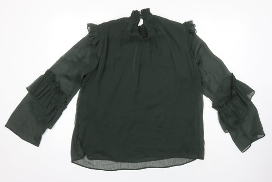 Womens UK Size 40 H&M Green Tunic Blouse