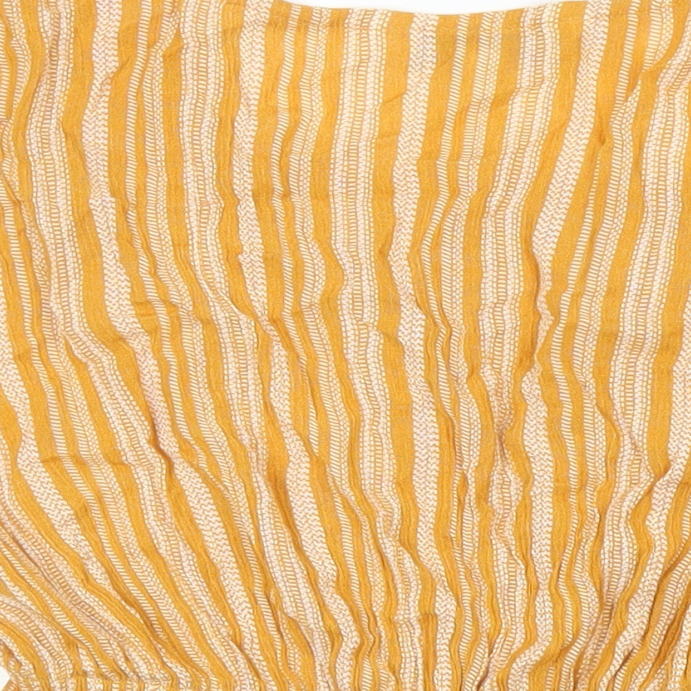 Womens UK Size 10 Apricot Yellow Tunic Blouse