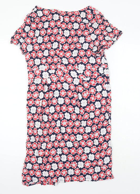 Faithful & True Womens Multicoloured Floral Viscose Shift Size 14 Boat Neck