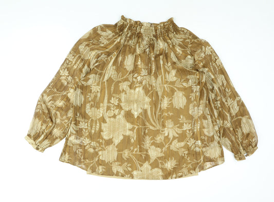 Womens UK Size 10 Marks and Spencer Brown Basic Blouse
