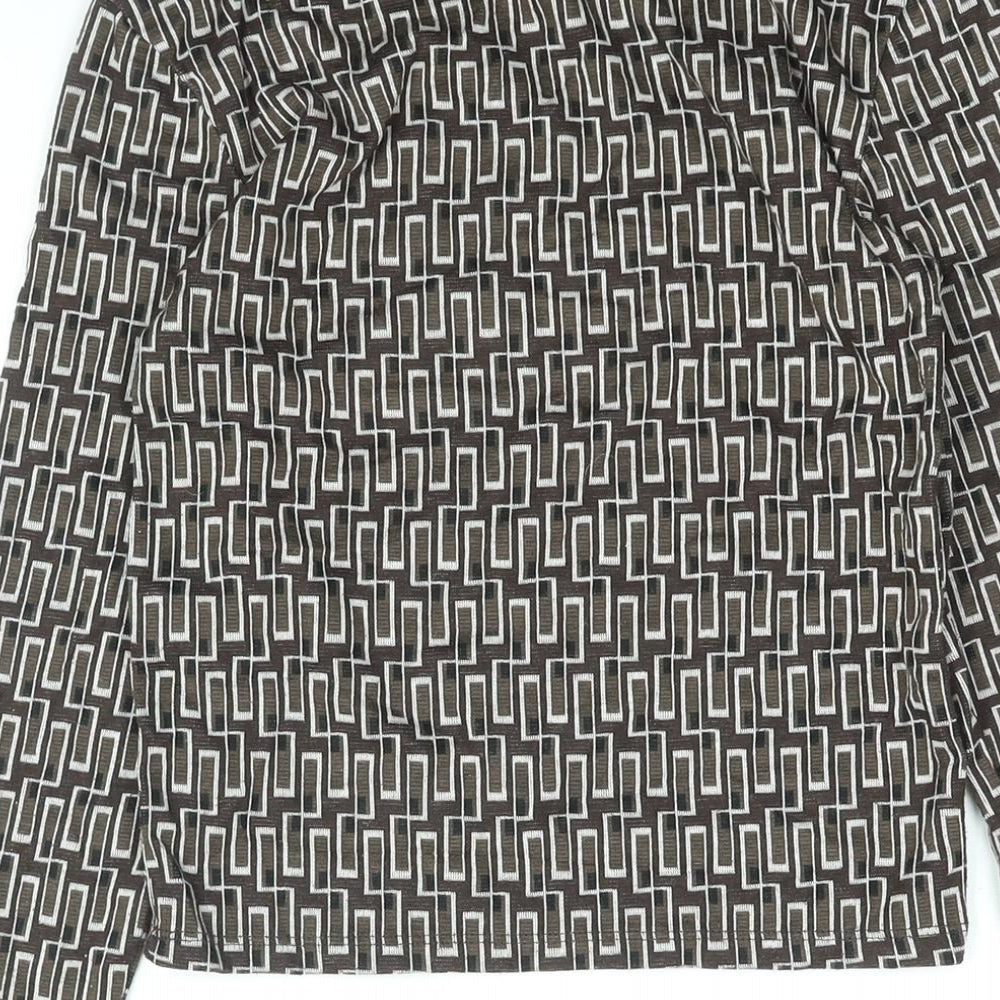 Womens UK Size S Zara Brown Basic T-Shirt