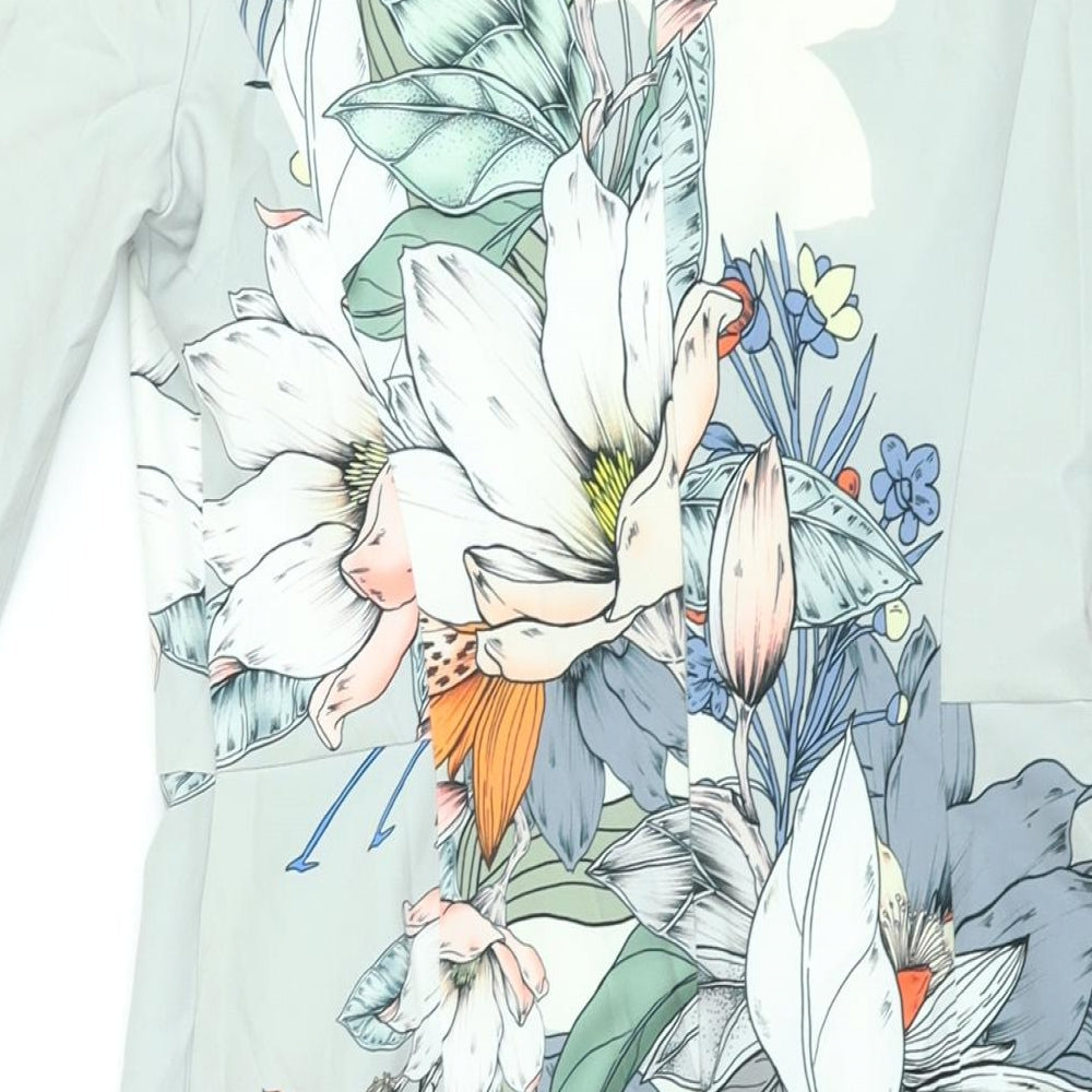 Fenn Wright Manson Womens Grey Polyester Pencil Dress Size 8 Round Neck Zip - Floral Print