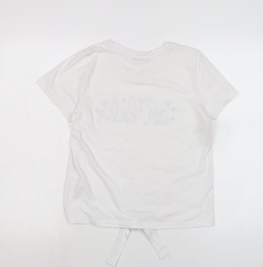 Womens UK Size M By very White Basic T-Shirt