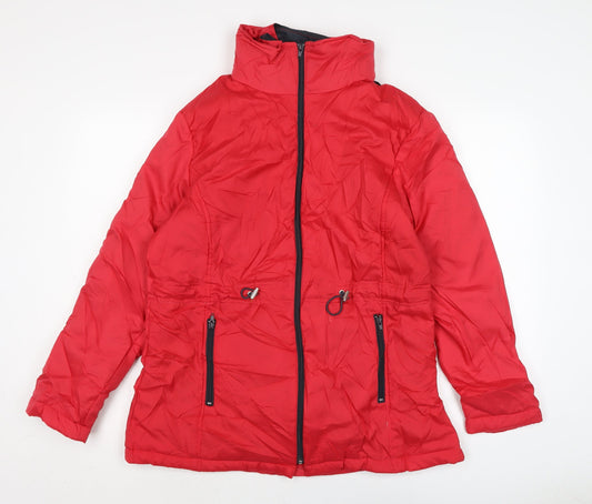 Womens UK Size M Anne De Lancay Red Anorak Coat