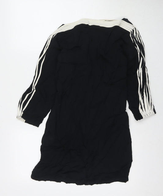 Jesire Womens Black Viscose A-Line Size 6 Boat Neck Zip