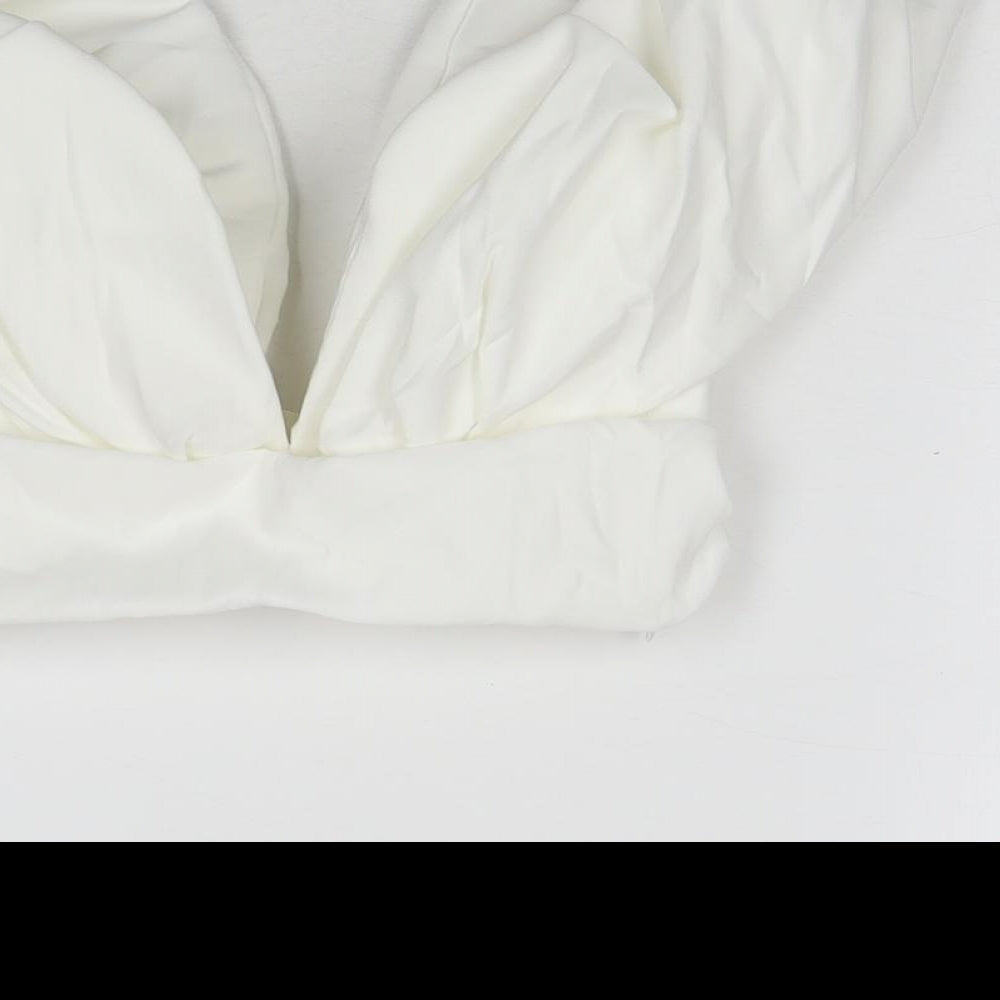 Womens UK Size 4 Zara White Cropped Blouse