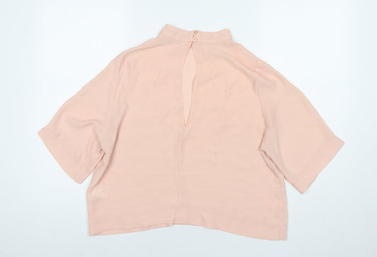 Light Before Dark Womens Beige Polyester Basic T-Shirt Size M Round Neck