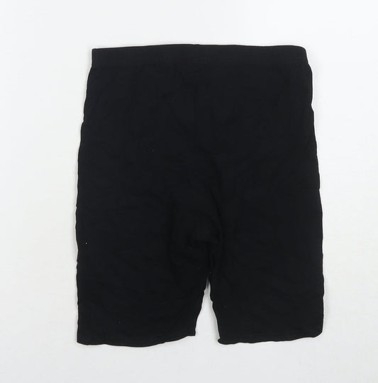 Lipsy Womens Black Cotton Compression Shorts Size 10 L7 in Regular Pull On