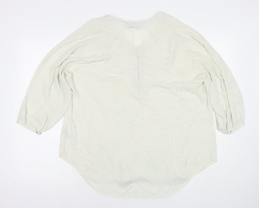 Womens UK Size 18 Marks and Spencer Ivory Basic Button-Up