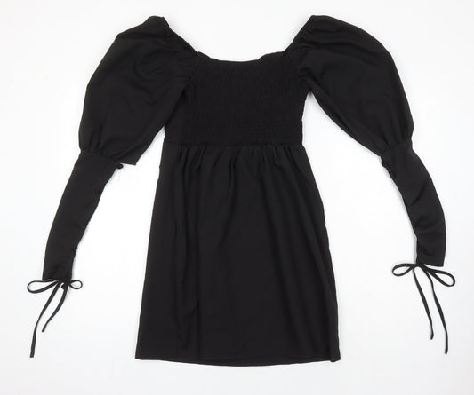 Missguided Womens Black Polyester Shift Size 8 Boat Neck