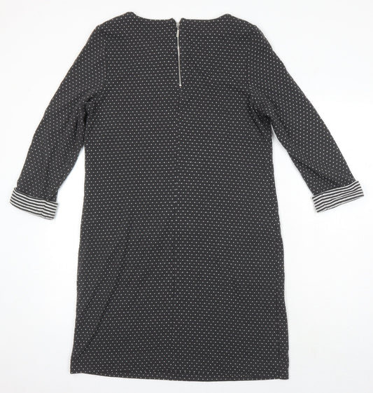 Roman Womens Grey Polka Dot Polyester Sheath Size 14 Boat Neck