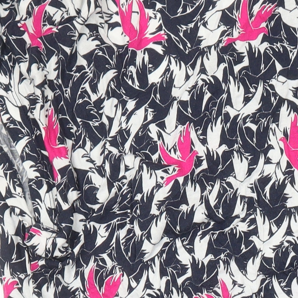 Brand and care label for French Connection women’s ivory geometric viscose fit & flare, size UK 10, sweetheart - birds print