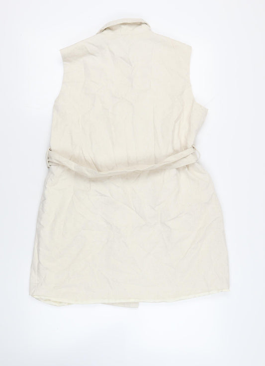 In the Style Womens Ivory Jacket Waistcoat Size 12 Button - Belted