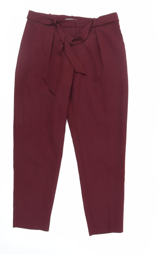 Womens UK Size 14 Oasis Regular Fit Chino Red Trousers