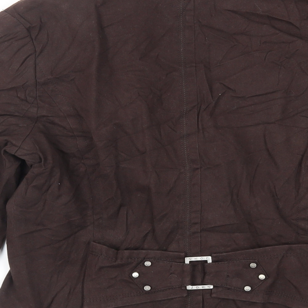 John Richmond Womens Brown Jacket Size 12 Button