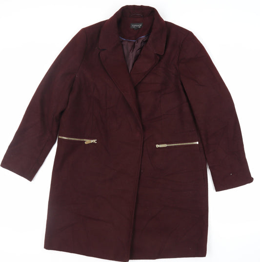 Womens UK Size 12 Topshop Purple Overcoat