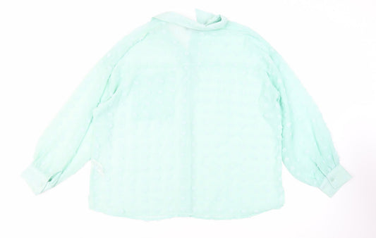 Womens UK Size 16 ASOS Green Basic Button-Up