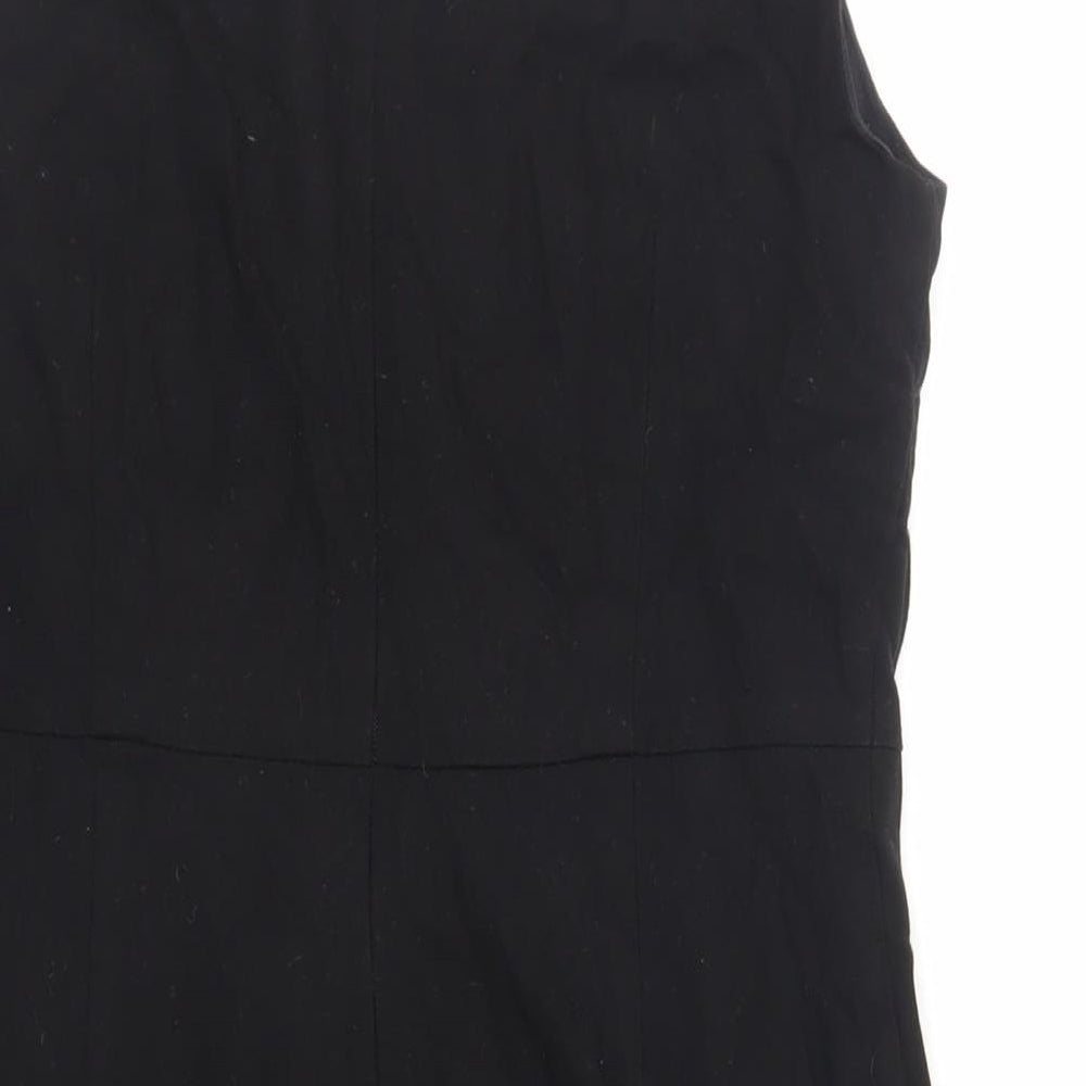 NEXT Womens Black Polyester Pencil Dress Size 12 Boat Neck Zip - Lined