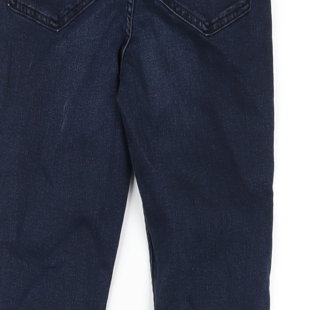 Marks and Spencer Womens Blue Cotton Skinny Jeans Size 8 L27 in Regular Zip