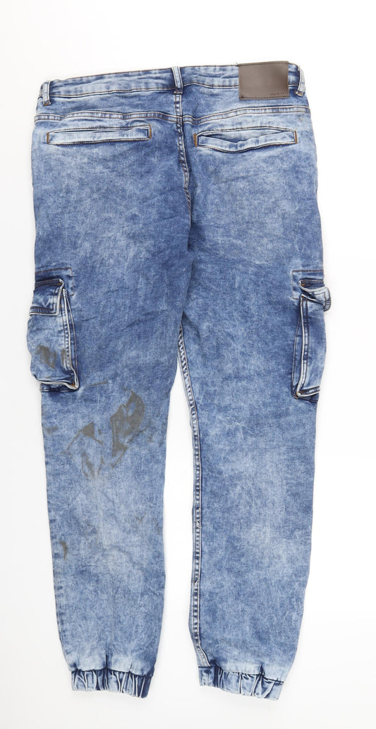 Denim & Co. Mens Blue Cotton Tapered Jeans Size 34 in L32 in Regular Zip