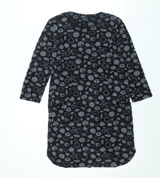 Additional front view of Roman women’s black geometric polyester shift, size UK 12, round neck pullover