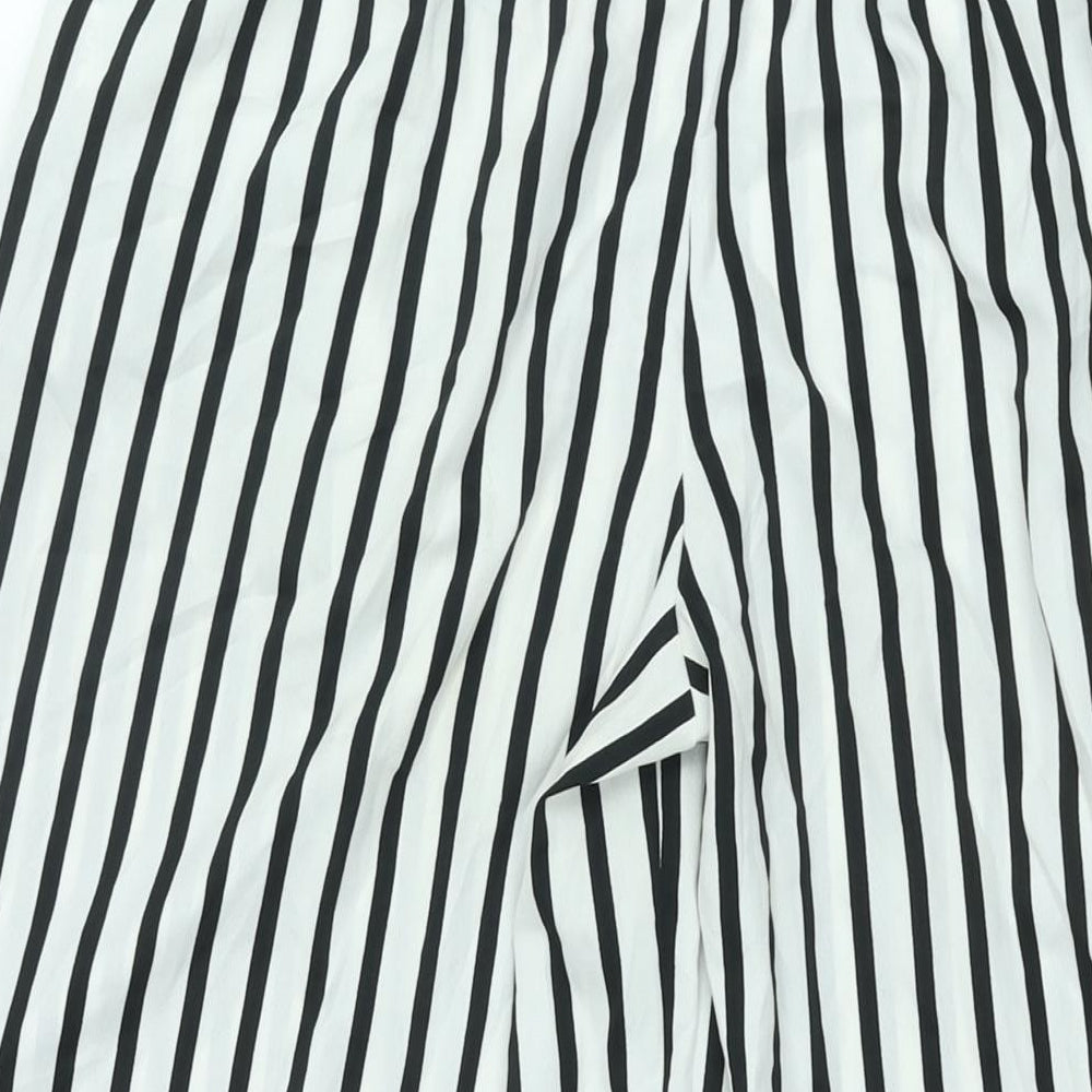 Womens UK Size L Zara Regular Fit Cropped White Trousers