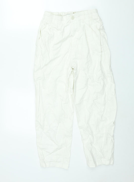 Womens UK Size S Bershka Regular Fit Mom White Jeans