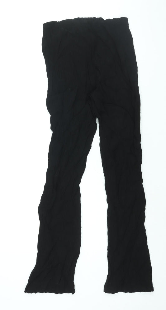 Womens UK Size S Zara Regular Fit Black Trousers