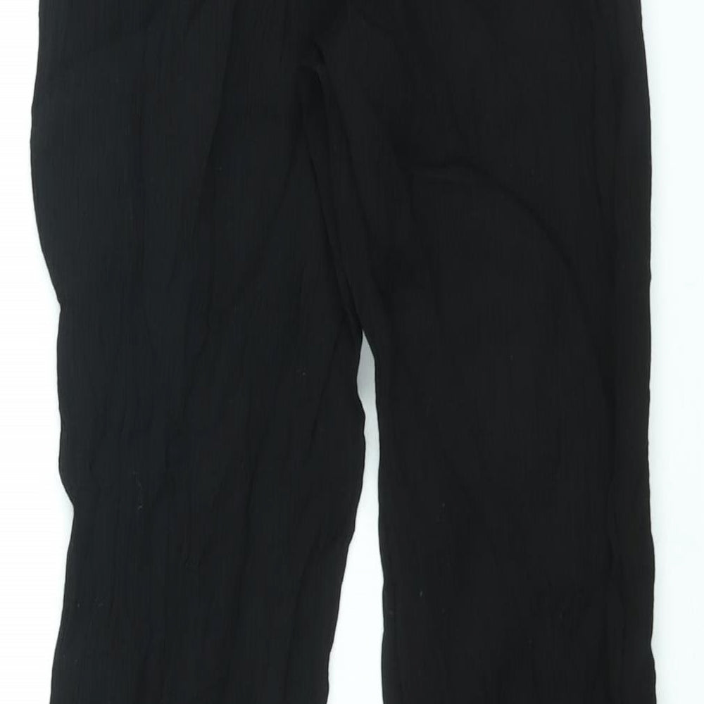 Womens UK Size S Zara Regular Fit Black Trousers