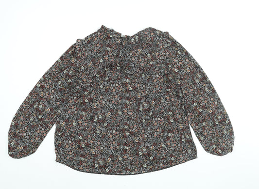 Dorothy Perkins Womens Multicoloured Floral Polyester Basic Blouse Size 20 Mock Neck - Frill