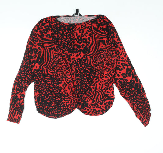 Womens UK Size 14 New Look Red Basic Blouse
