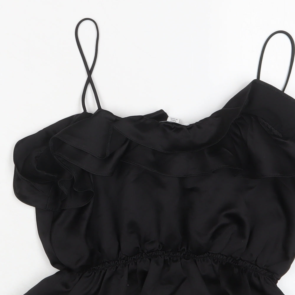 Womens UK Size 8 Topshop Black Cropped Tank