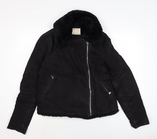 ASOS Womens Black Biker Jacket Size 12 Zip