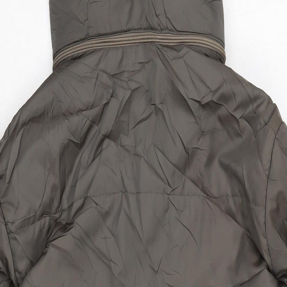 Trussardi Jeans Womens Brown Quilted Coat Size 14 Zip