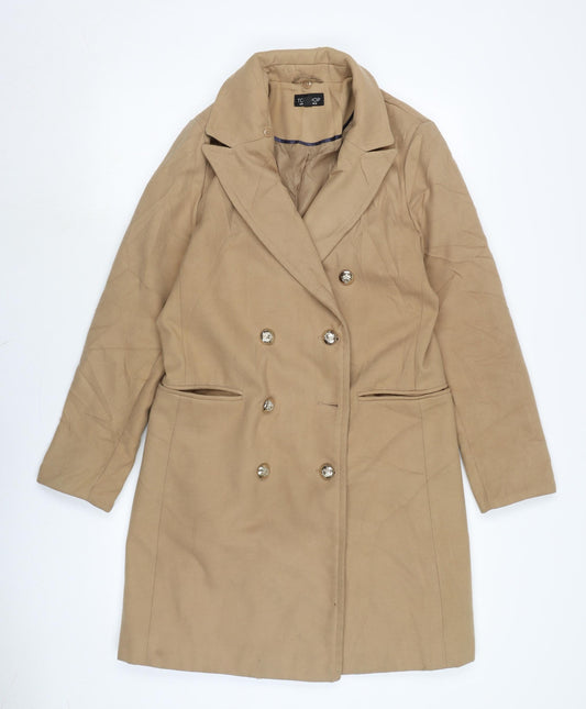Womens UK Size 12 Topshop Beige Overcoat